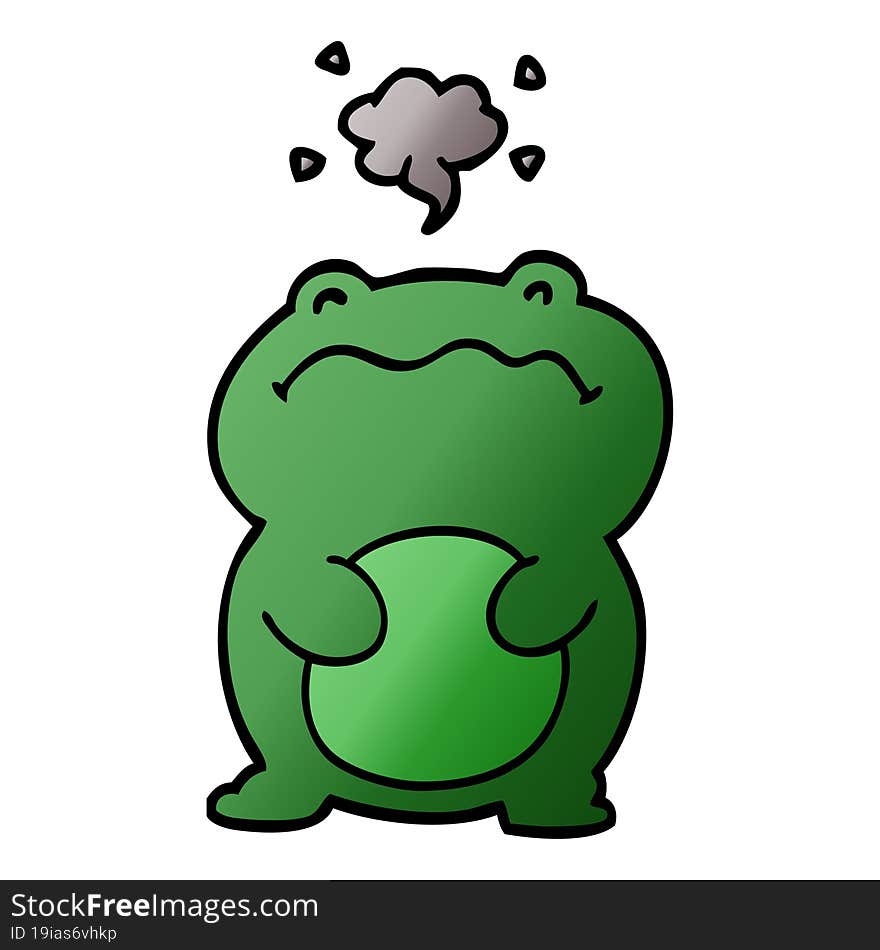 funny cartoon doodle frog