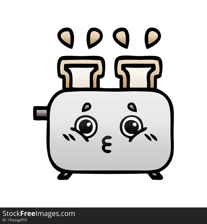 gradient shaded cartoon of a of a toaster