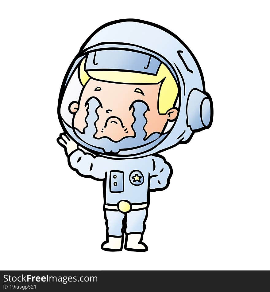 cartoon crying astronaut. cartoon crying astronaut