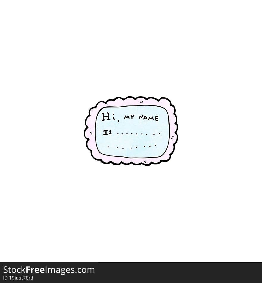 cartoon name tag