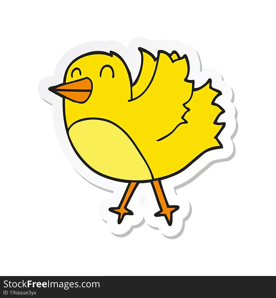 Sticker Of A Cartoon Bird