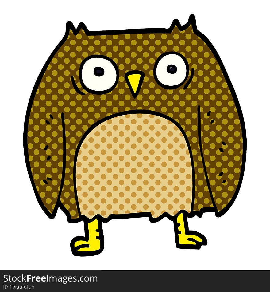 Funny Cartoon Doodle Owl