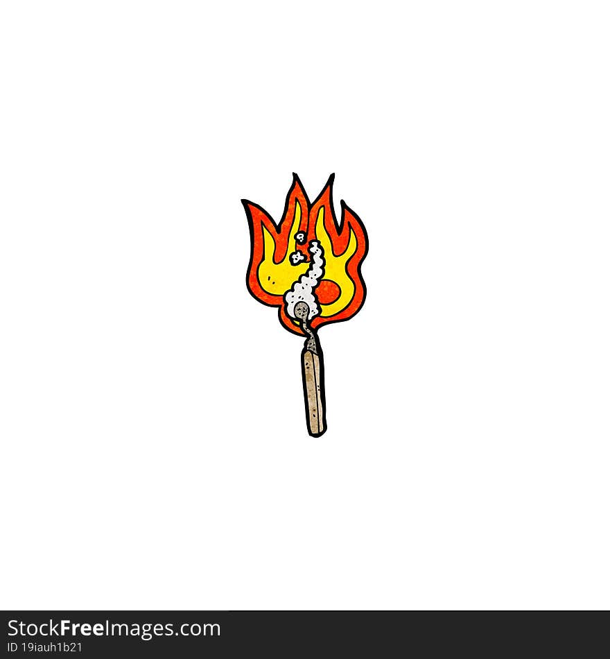 cartoon burning match