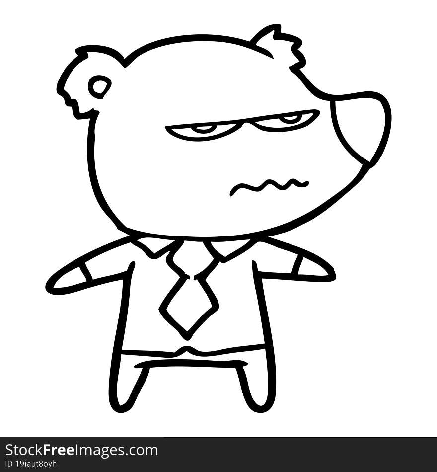 cartoon angry boss bear. cartoon angry boss bear