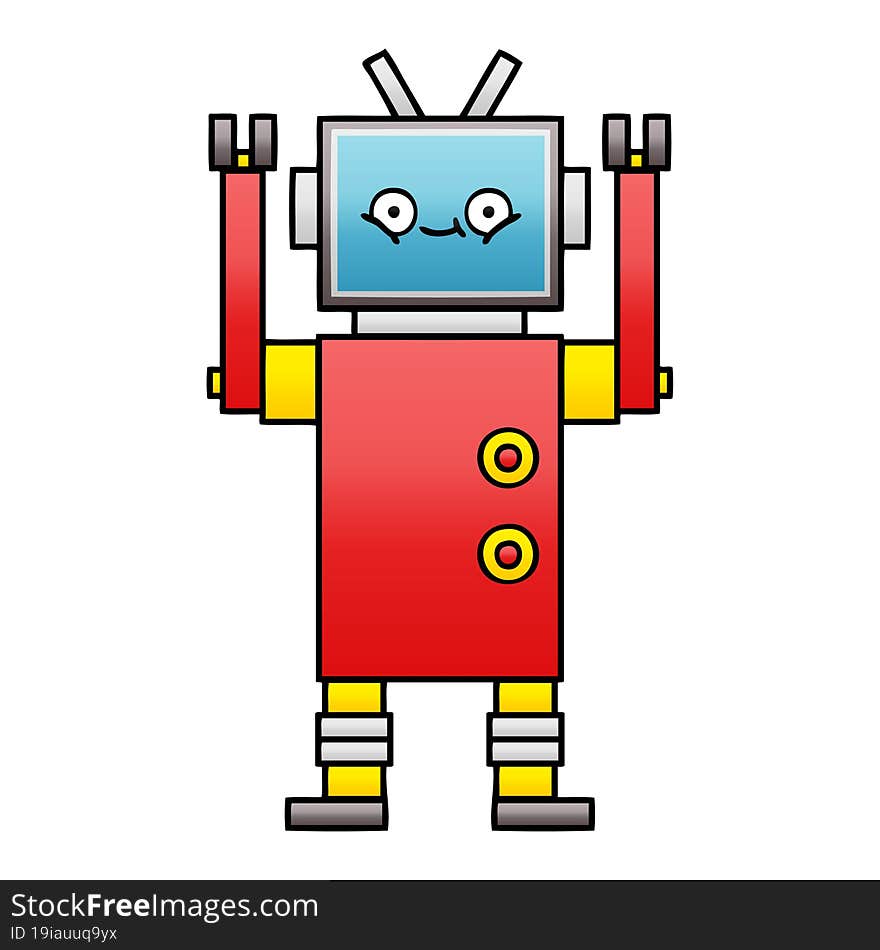 gradient shaded cartoon robot