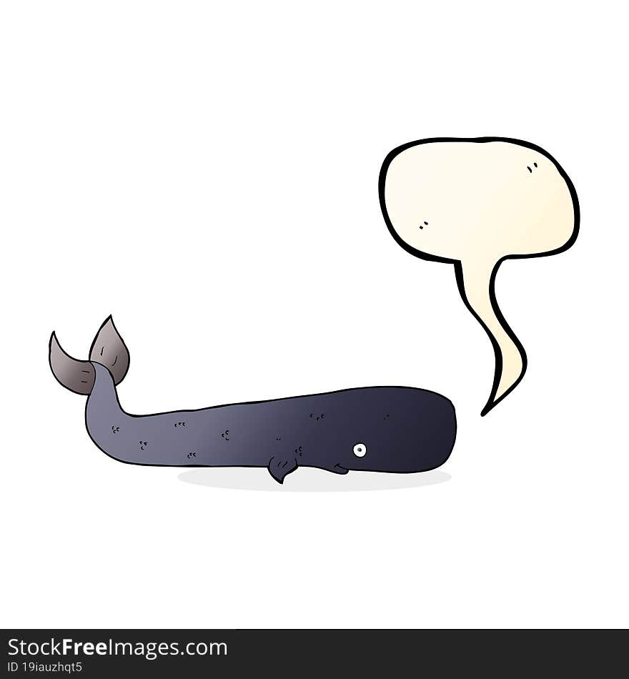 cartoon whale with speech bubble