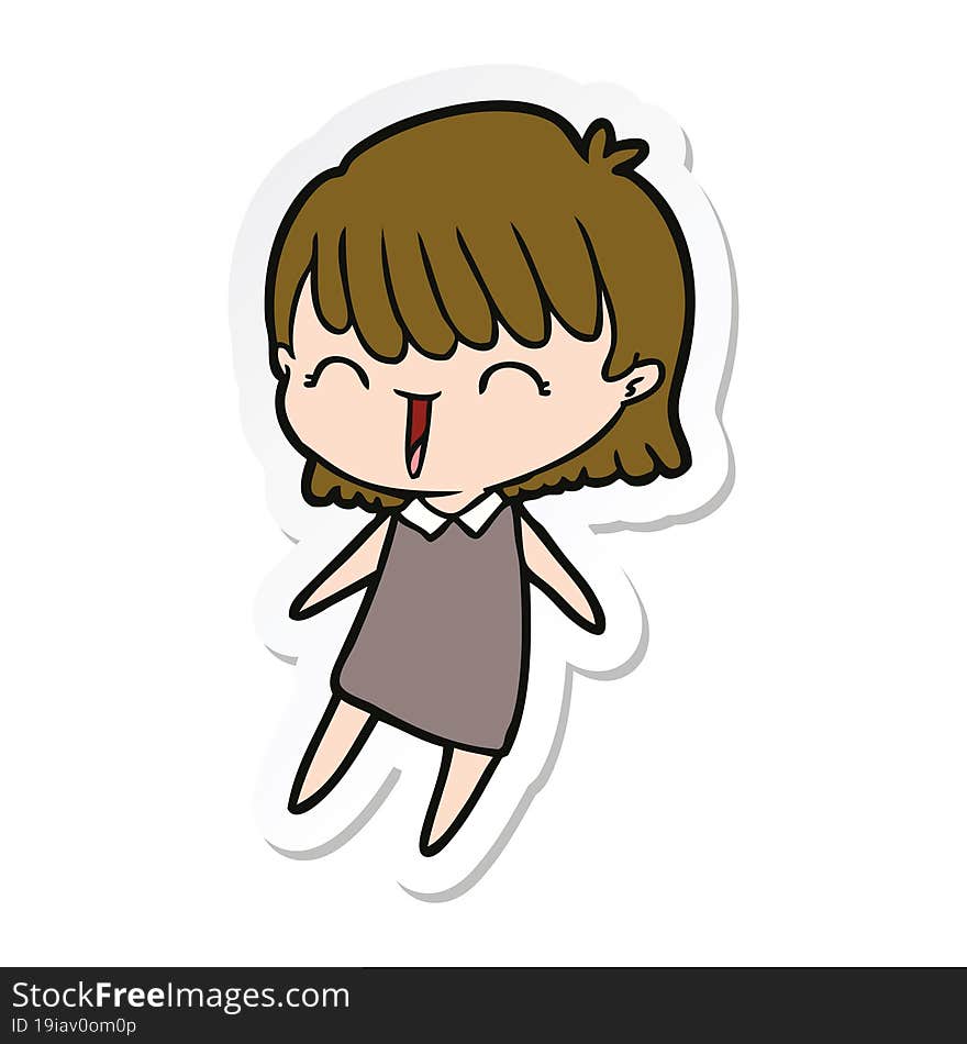 sticker of a cartoon woman