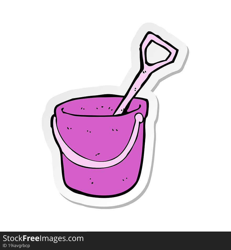 sticker of a cartoon bucket and spade