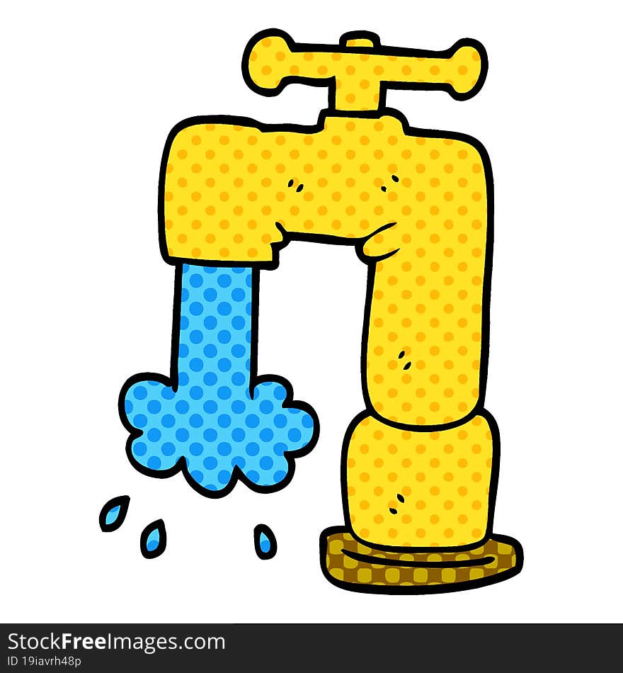 Cartoon Doodle Pouring Faucet