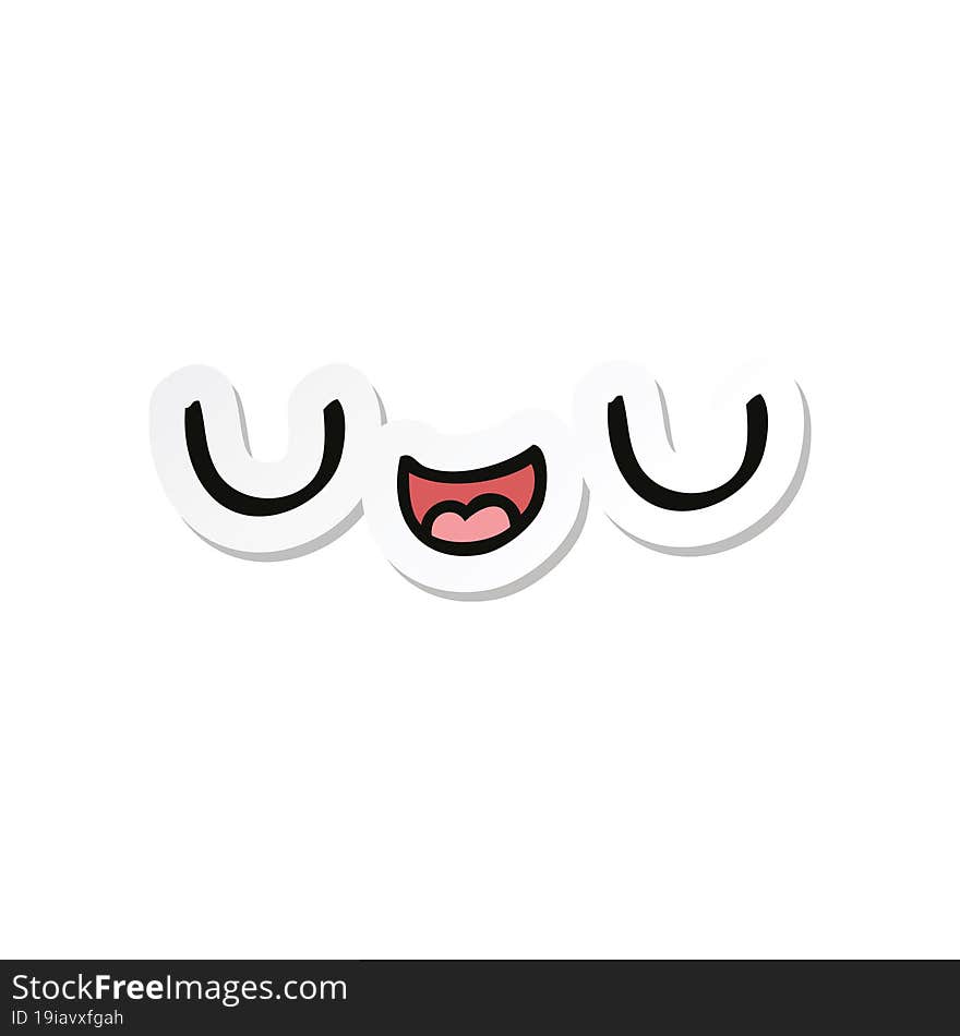 Sticker Of A Cute Cartoon Face