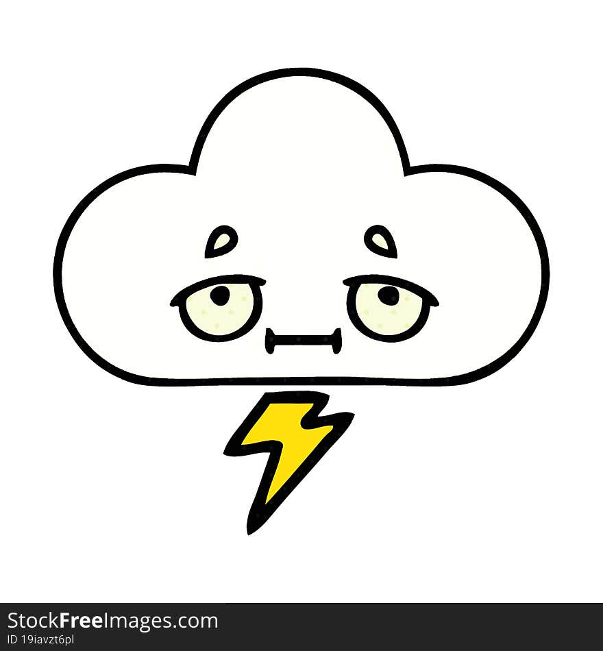 comic book style cartoon thunder cloud