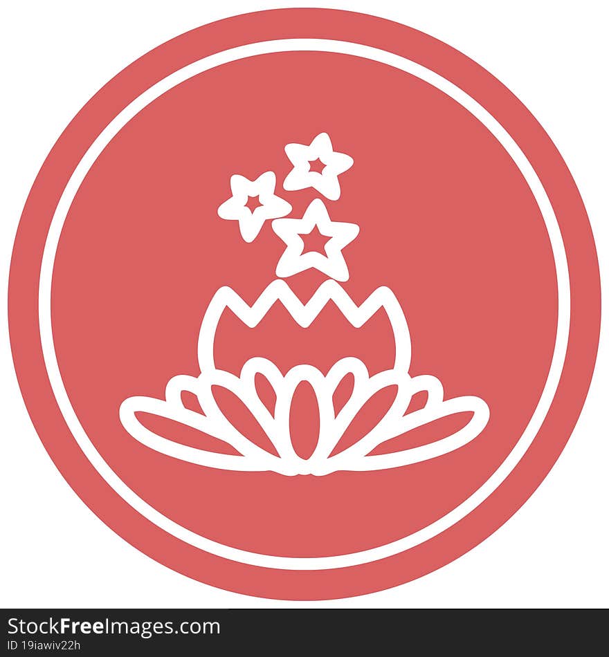 magical flower circular icon