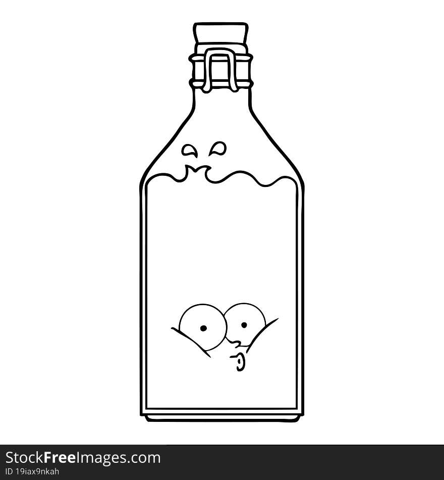 cartoon old bottle. cartoon old bottle