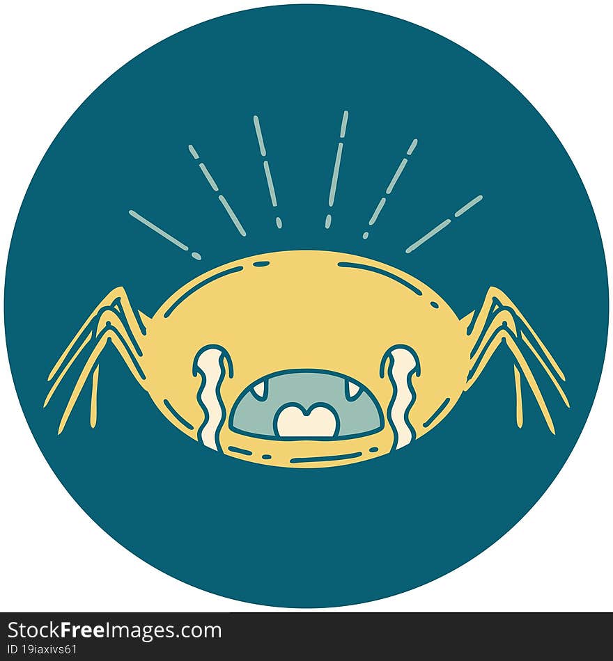 icon of a tattoo style crying spider