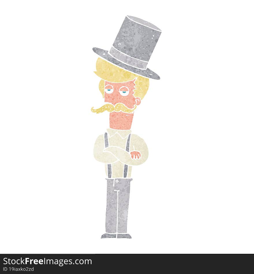 cartoon man wearing top hat