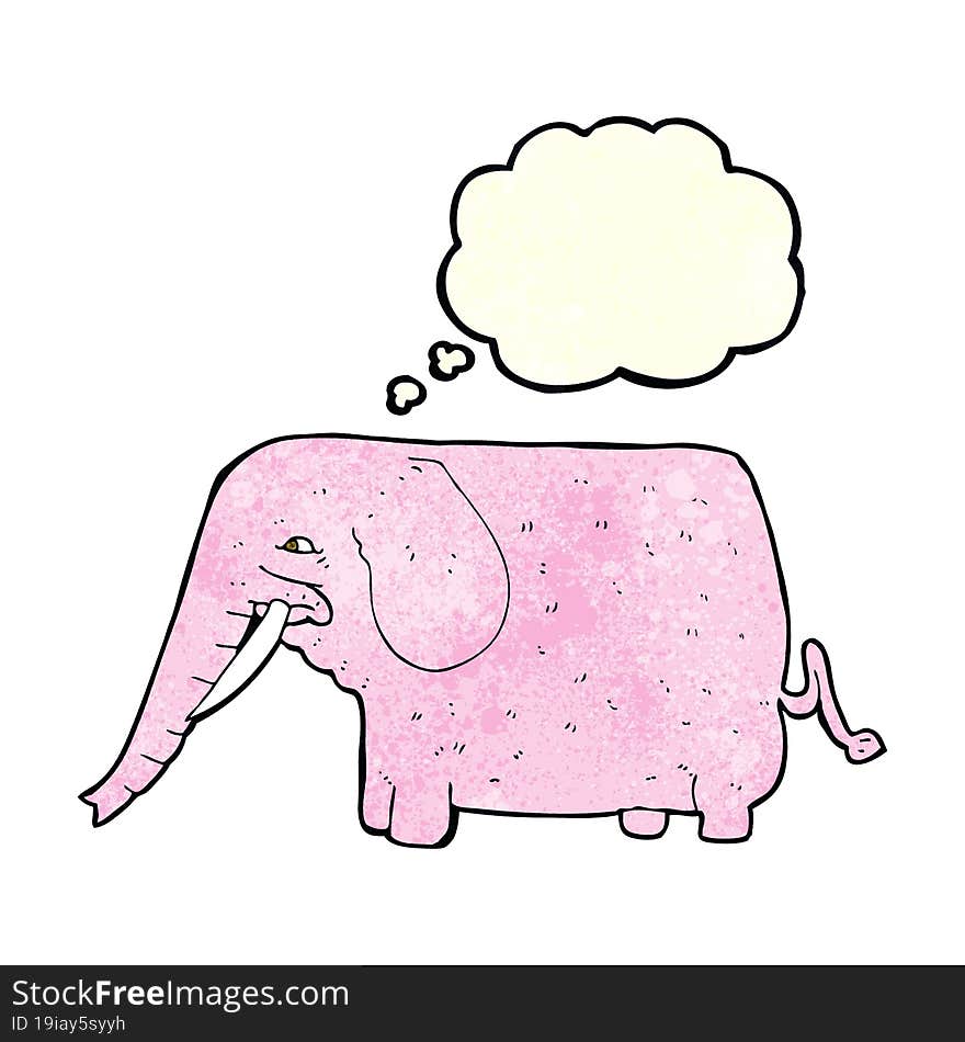 Cartoon Funny Elephant With Thought Bubble