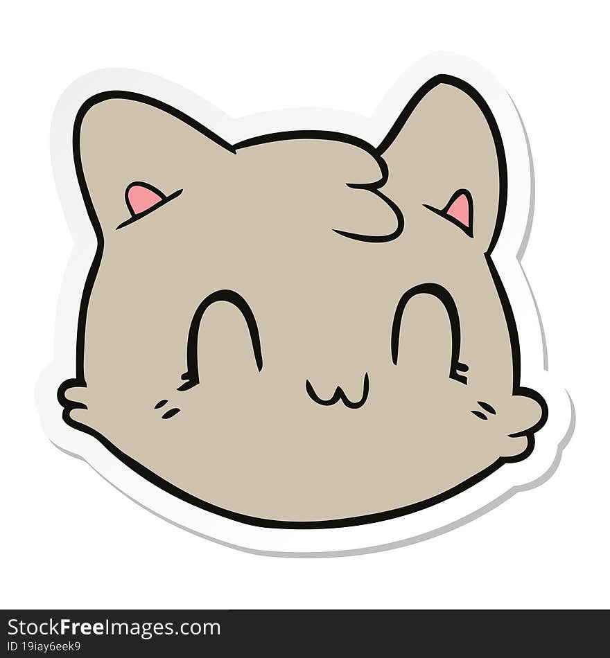 sticker of a cartoon cat face