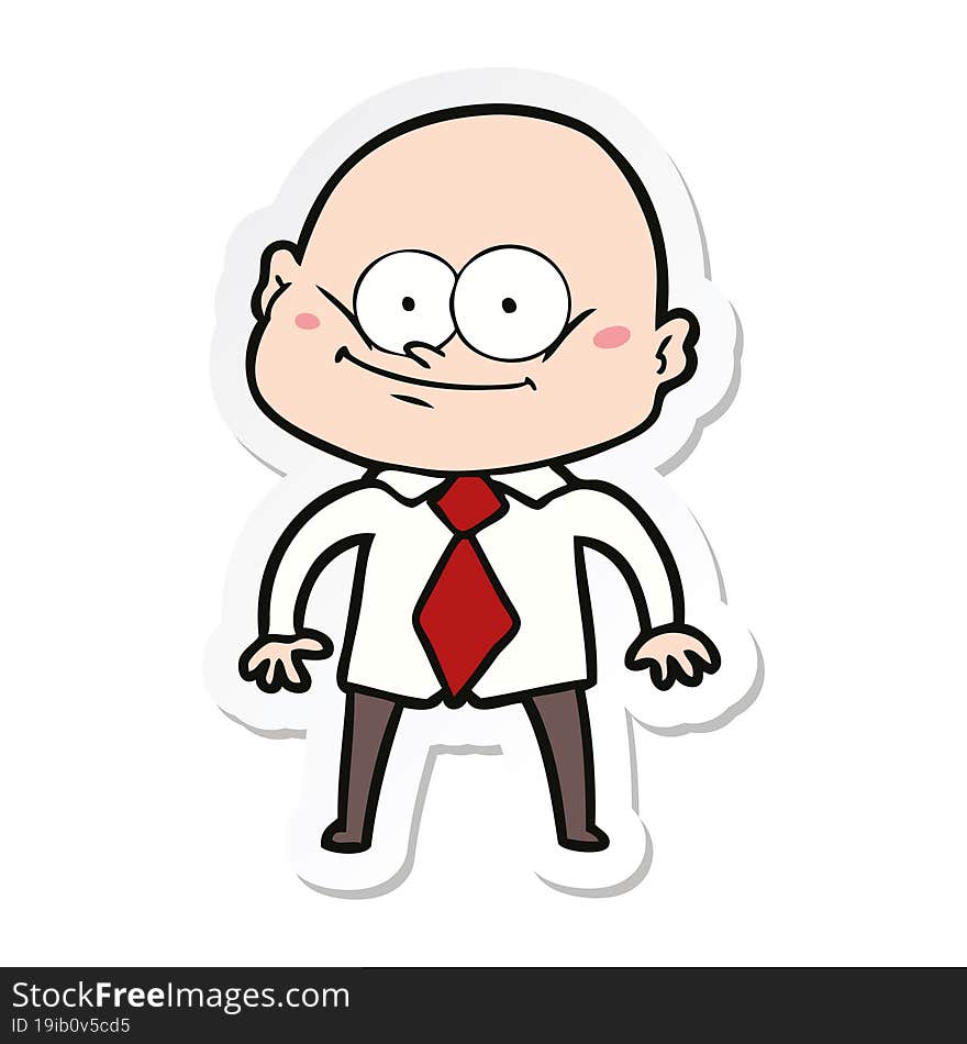 Sticker Of A Cartoon Manager Man Staring