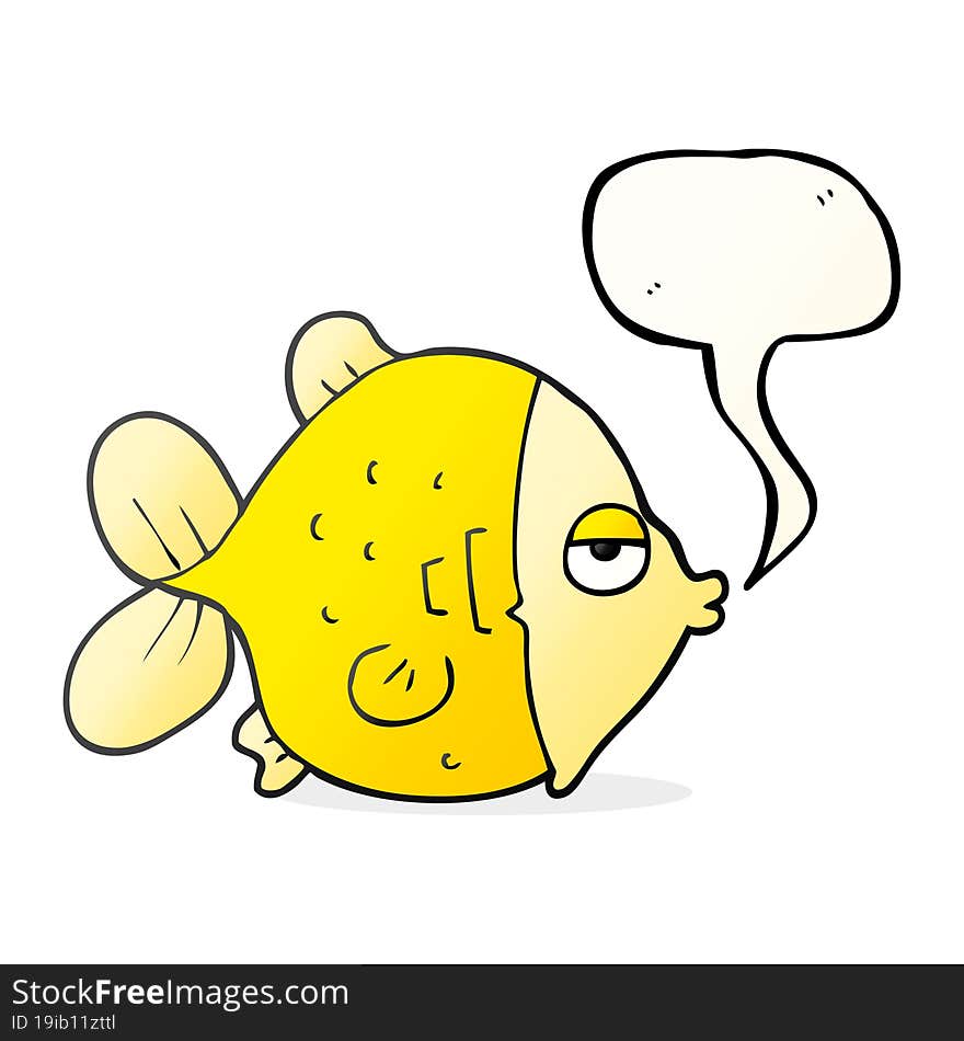 freehand drawn speech bubble cartoon funny fish