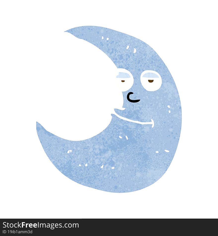 happy cartoon moon