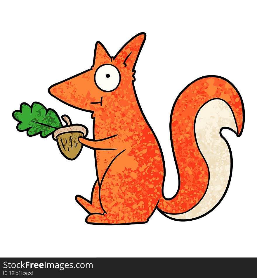 cartoon squirrel with acorn. cartoon squirrel with acorn