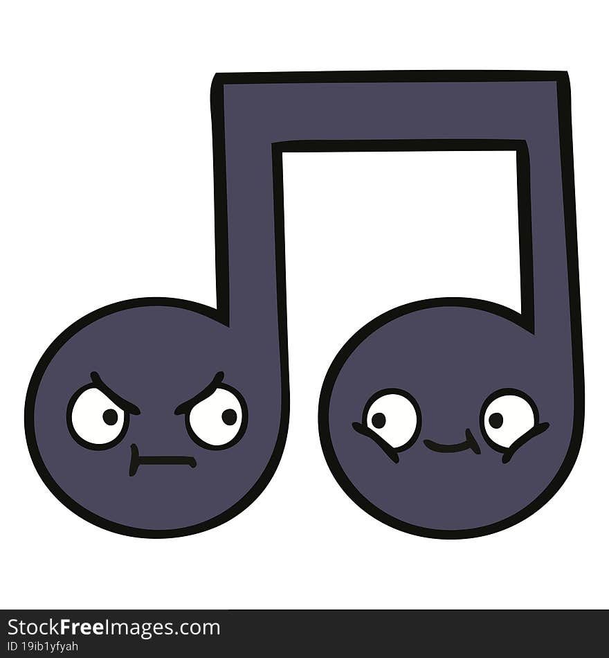 cute cartoon of a musical note. cute cartoon of a musical note