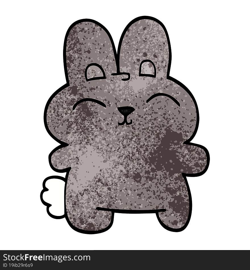 cartoon doodle grey rabbit