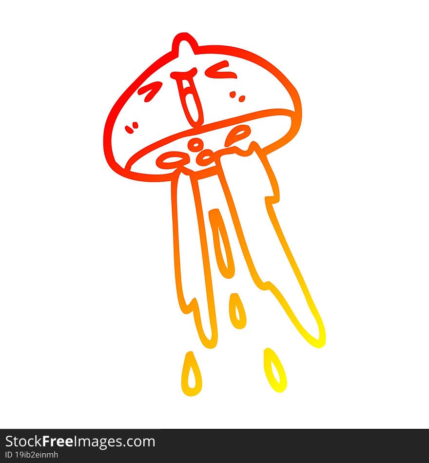 warm gradient line drawing cartoon squirting lemon