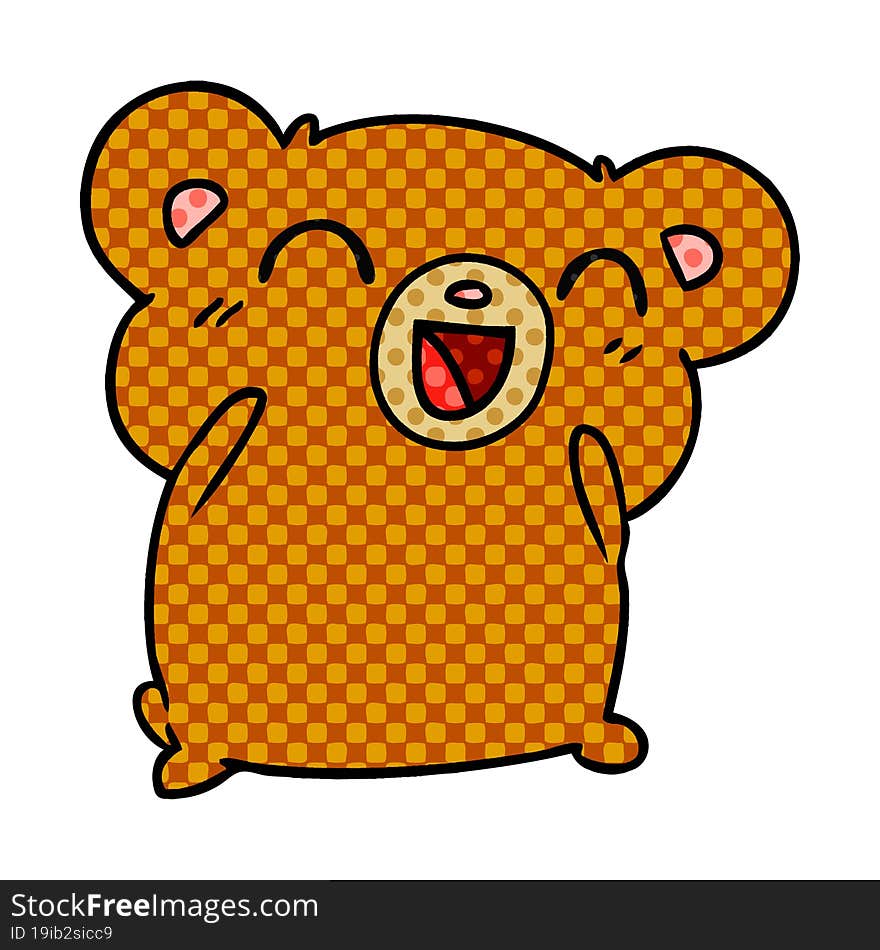 cartoon illustration kawaii cute teddy bear. cartoon illustration kawaii cute teddy bear