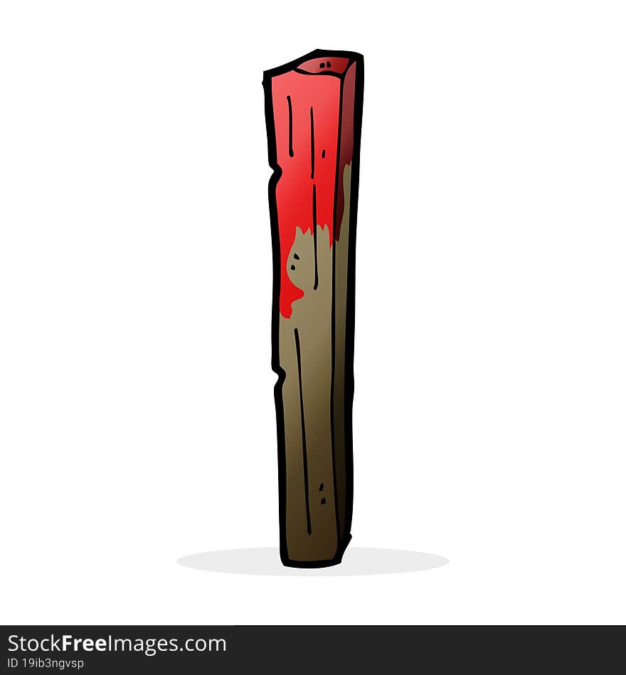 cartoon bloody wooden post