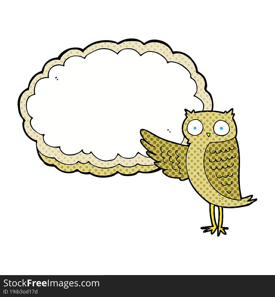 Cartoon Owl Pointing