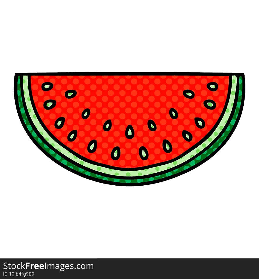 quirky comic book style cartoon watermelon