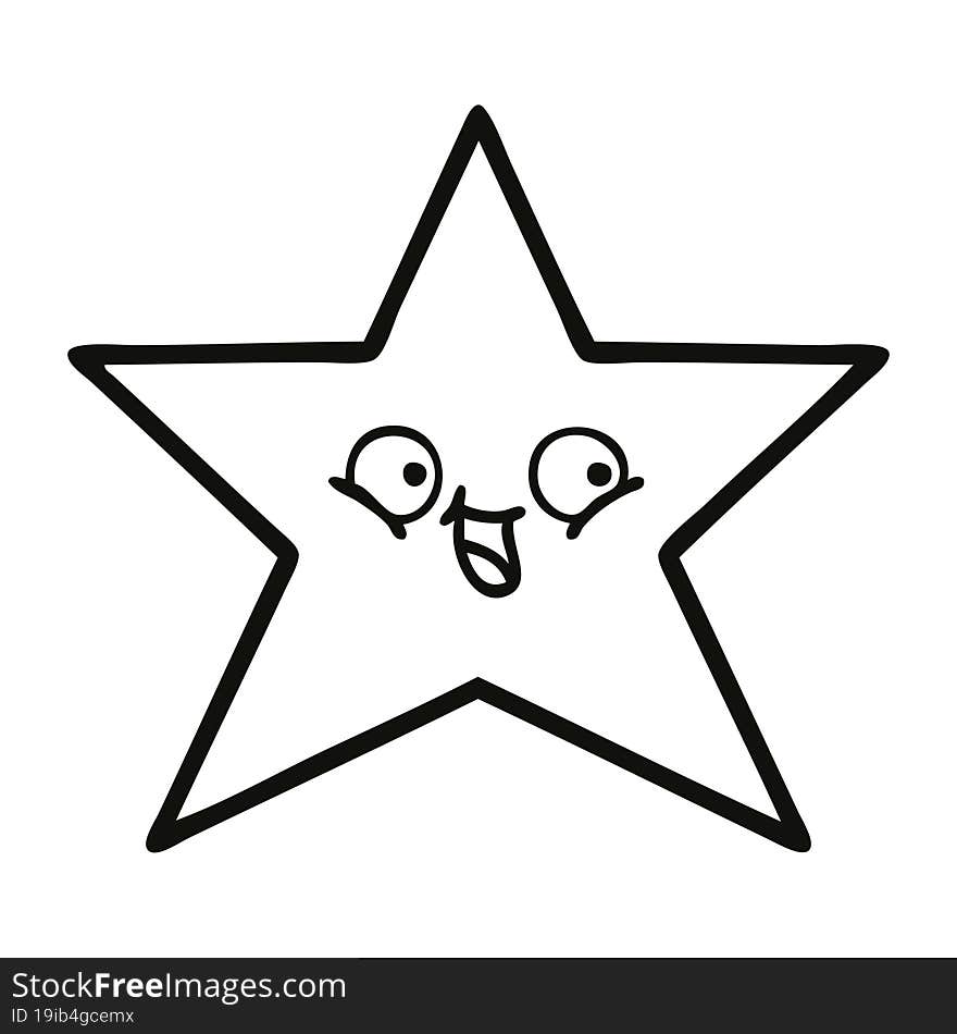 Line Drawing Cartoon Star Fish