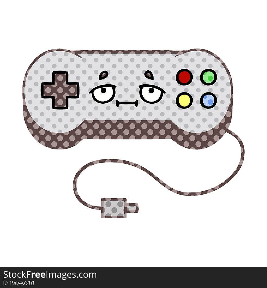 comic book style cartoon game controller