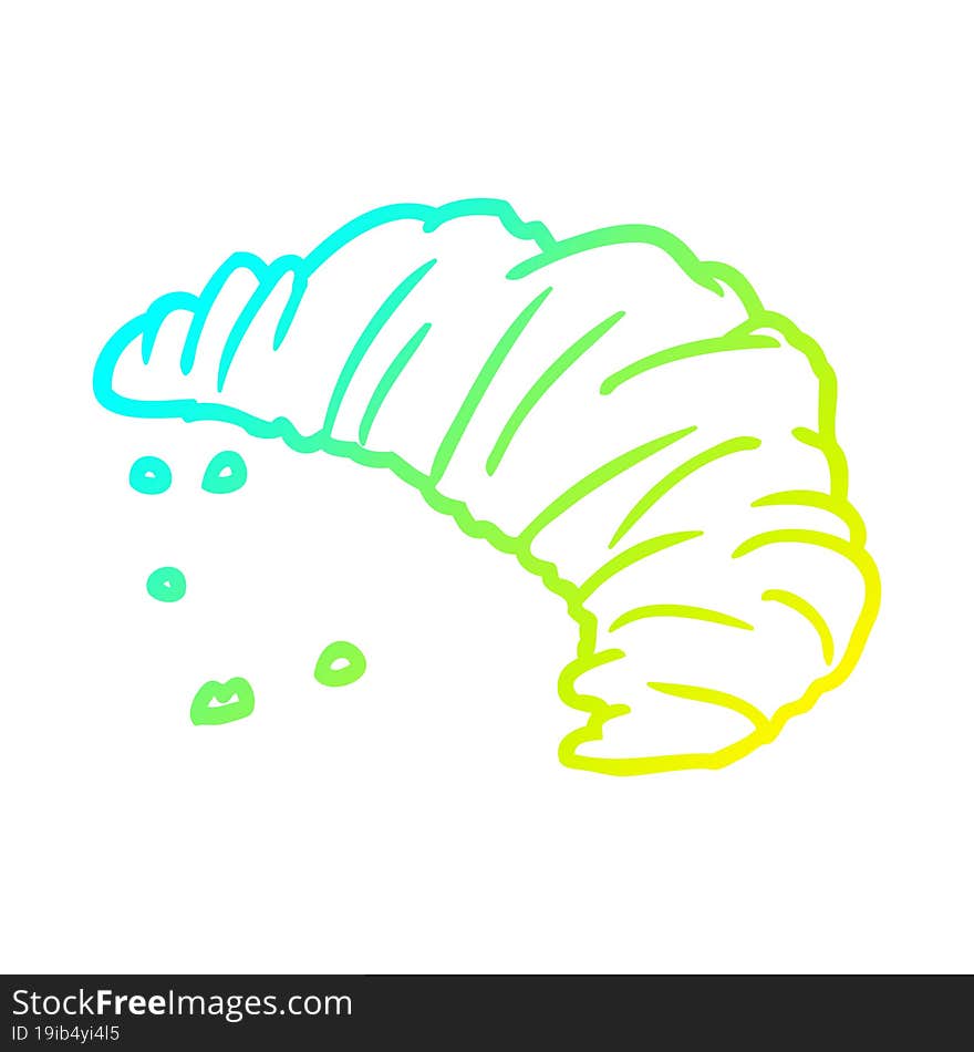 cold gradient line drawing croissant