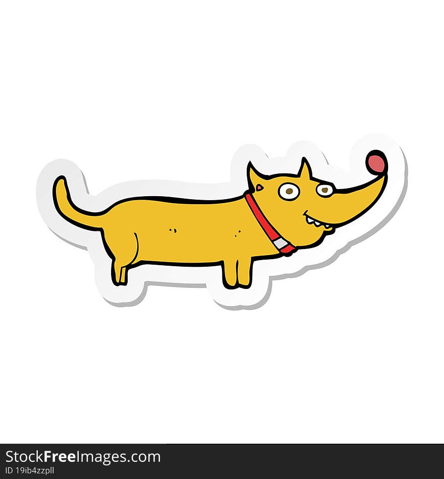 sticker of a cartoon happy dog