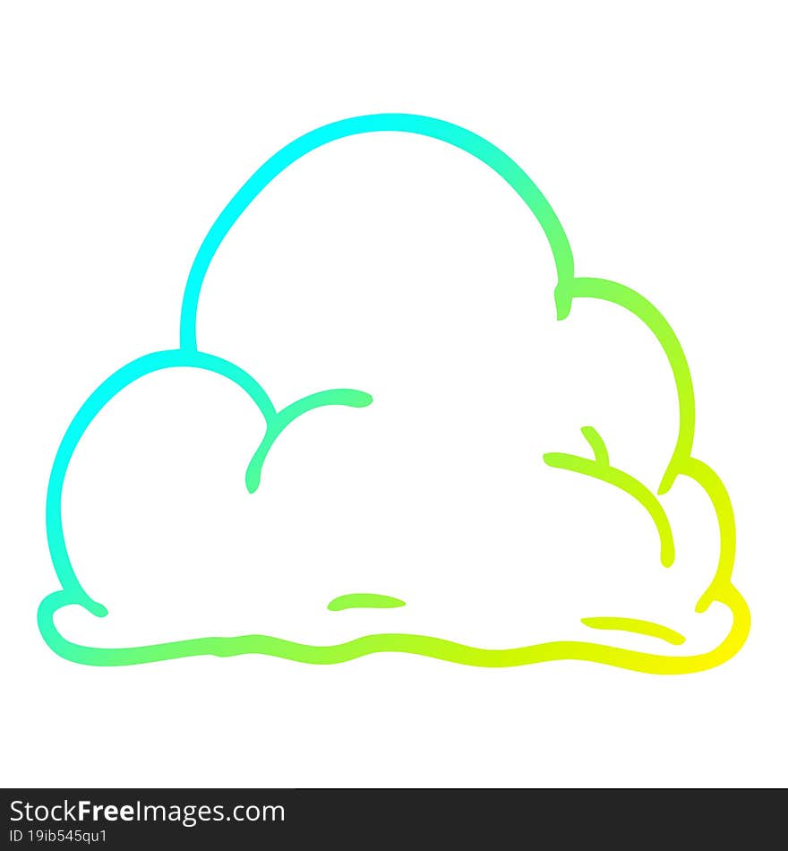 cold gradient line drawing cartoon storm cloud