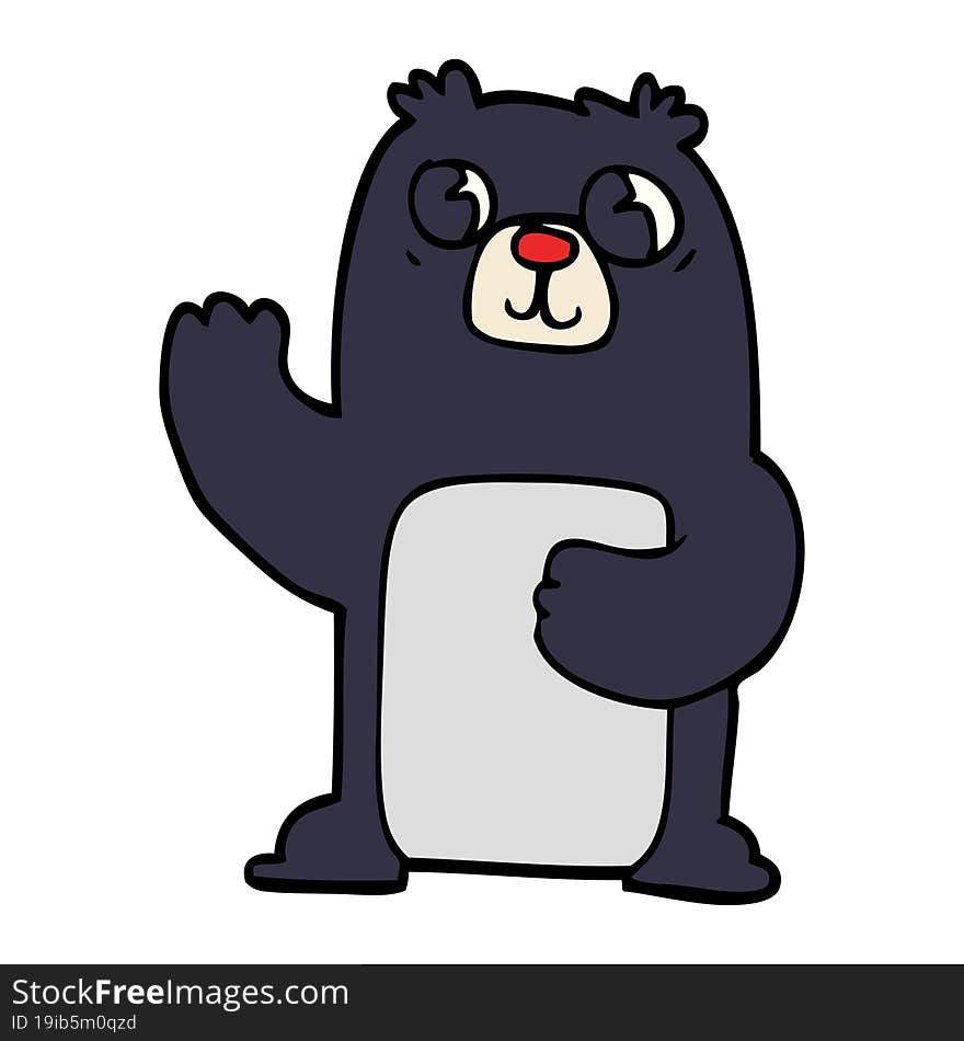 Cartoon Doodle Black Bear