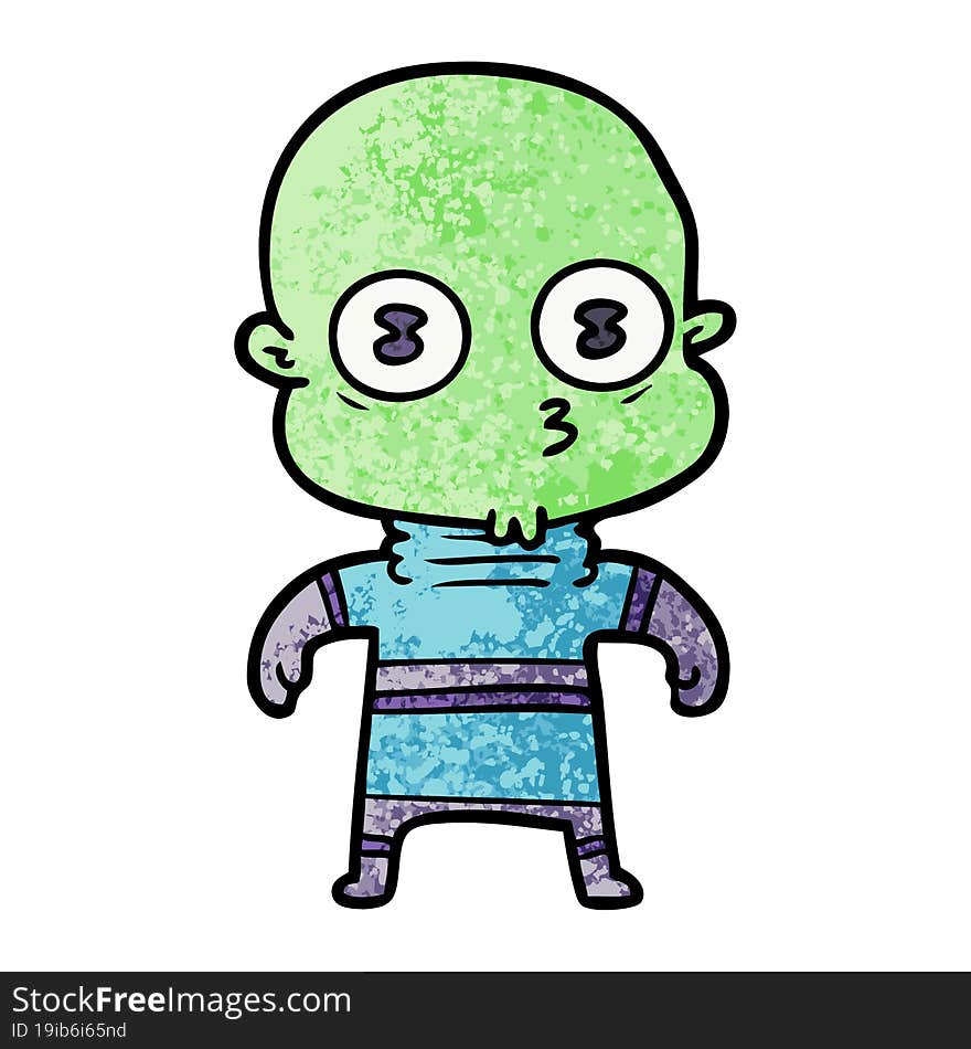 cartoon weird bald spaceman. cartoon weird bald spaceman