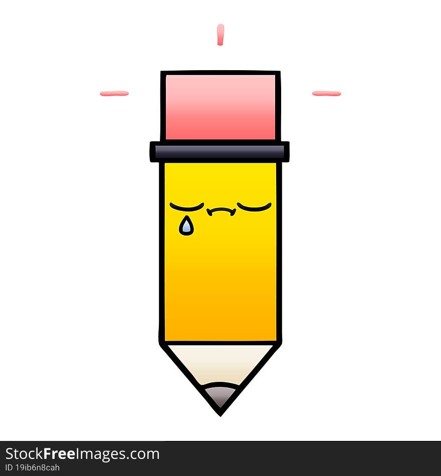 Gradient Shaded Cartoon Pencil