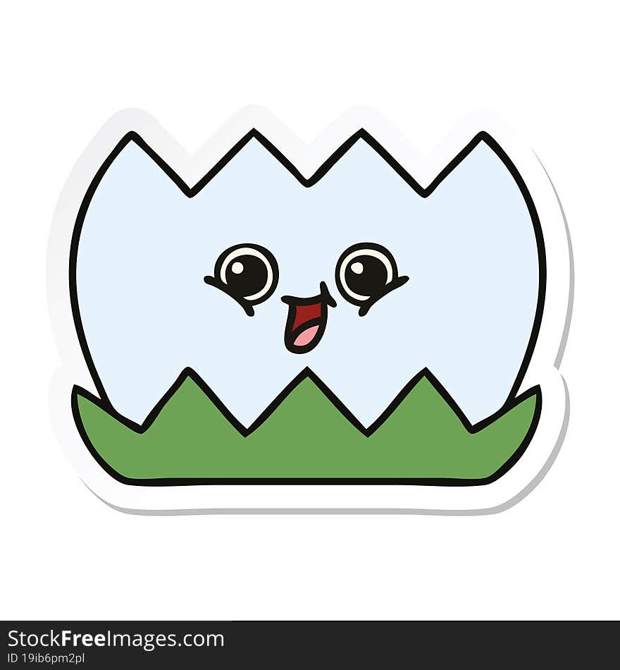 Sticker Of A Cute Cartoon Water Lilly