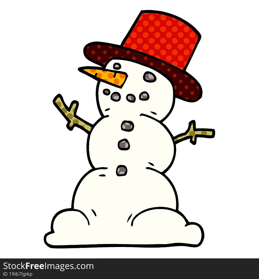 Cartoon Doodle Snowman