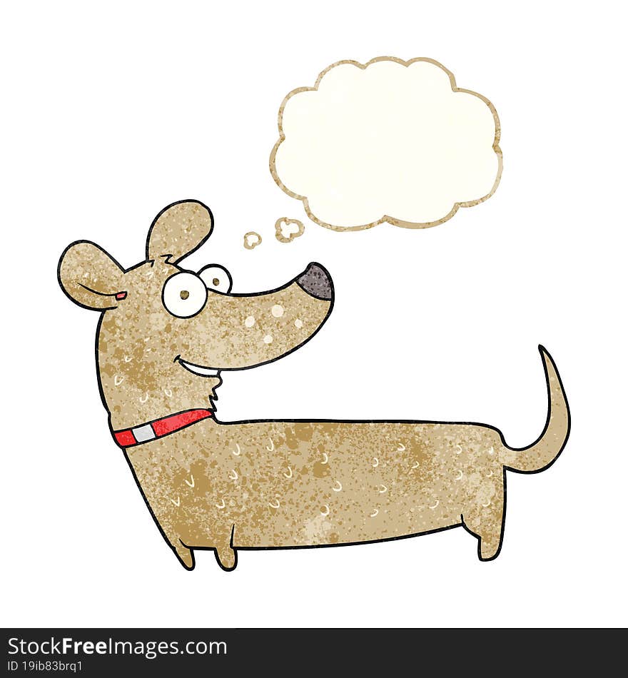 thought bubble textured cartoon happy dog