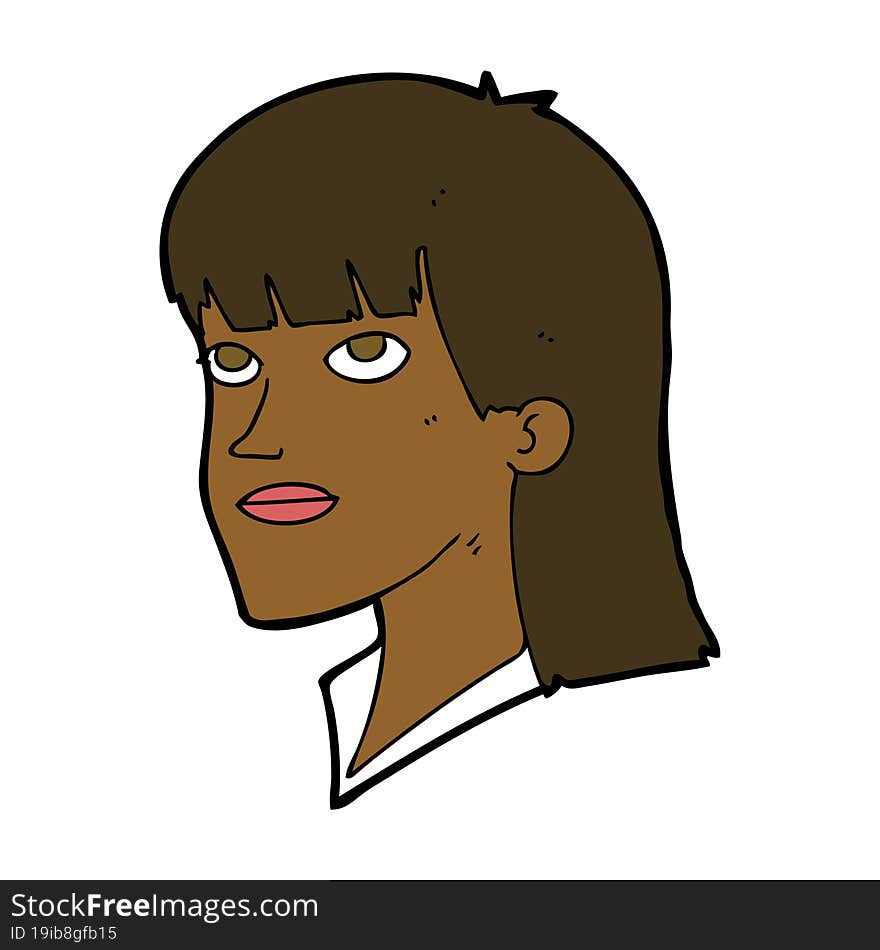 cartoon serious woman