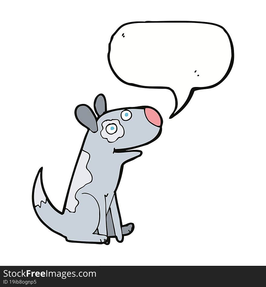 Cartoon Happy Dog With Speech Bubble