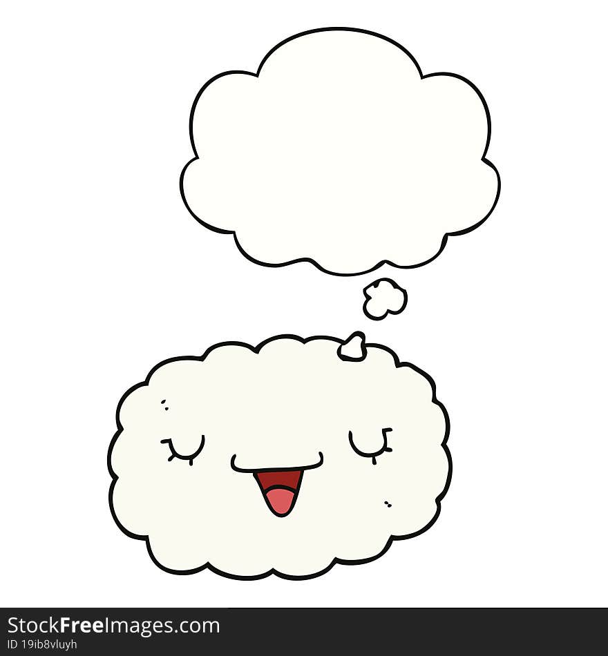 cartoon cloud and thought bubble