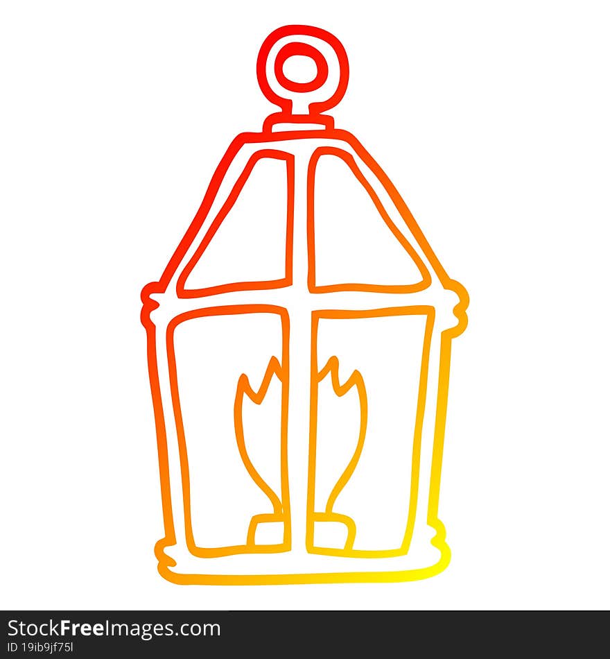 warm gradient line drawing cartoon lantern