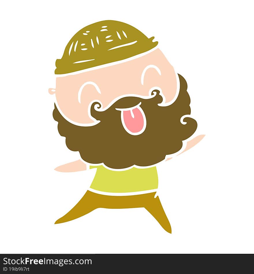 man with beard sticking out tongue