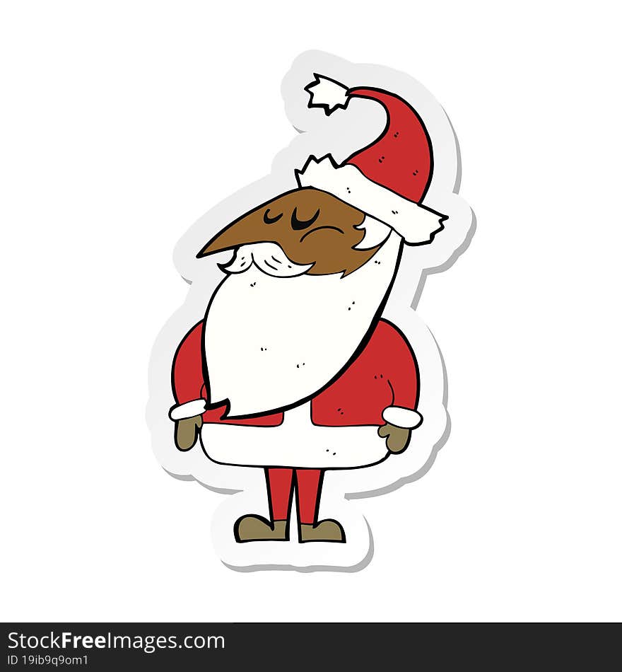 sticker of a cartoon santa claus