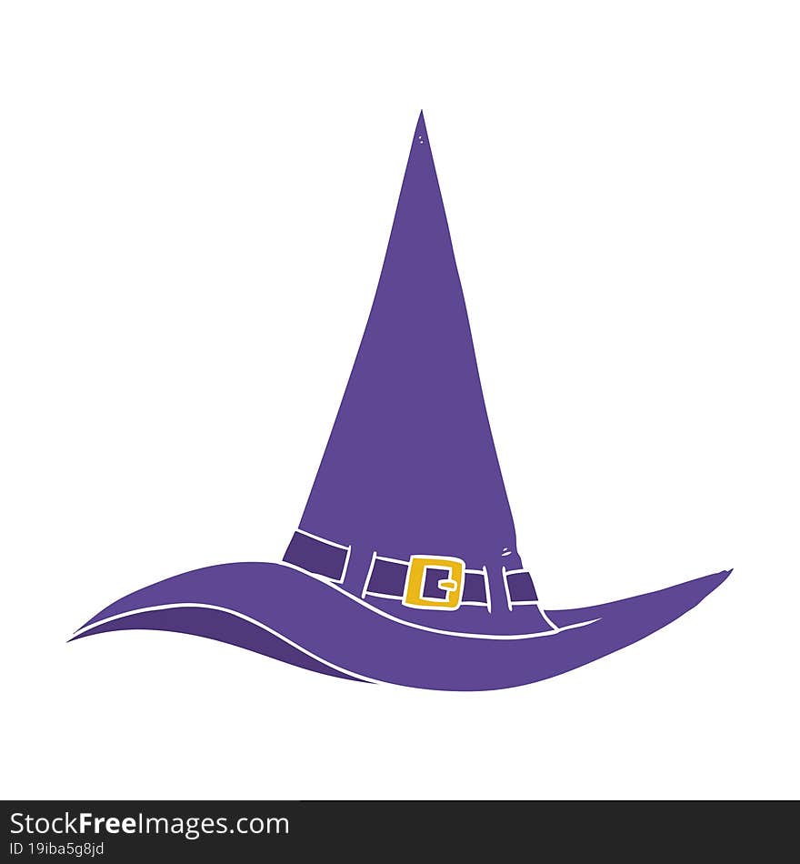 flat color style cartoon witch hat